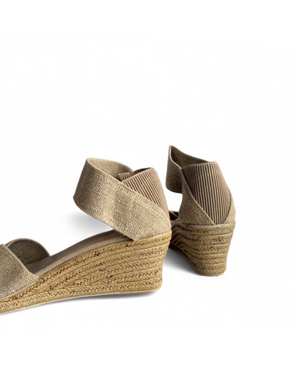 Cannon Core, Linen Wedge Sandals in Light Brown - Picture 3 of 8